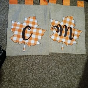 Fall monogram flags
